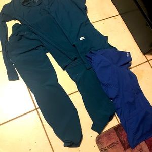 Xxs infiniti bottoms  undershirt and two small tops Galaxy-Caribbean blue- book